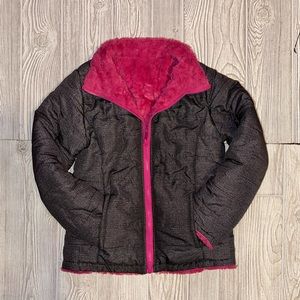 Climate Concepts Girls Reversible Fall/Winter Jacket Size 7/8 pink and gray